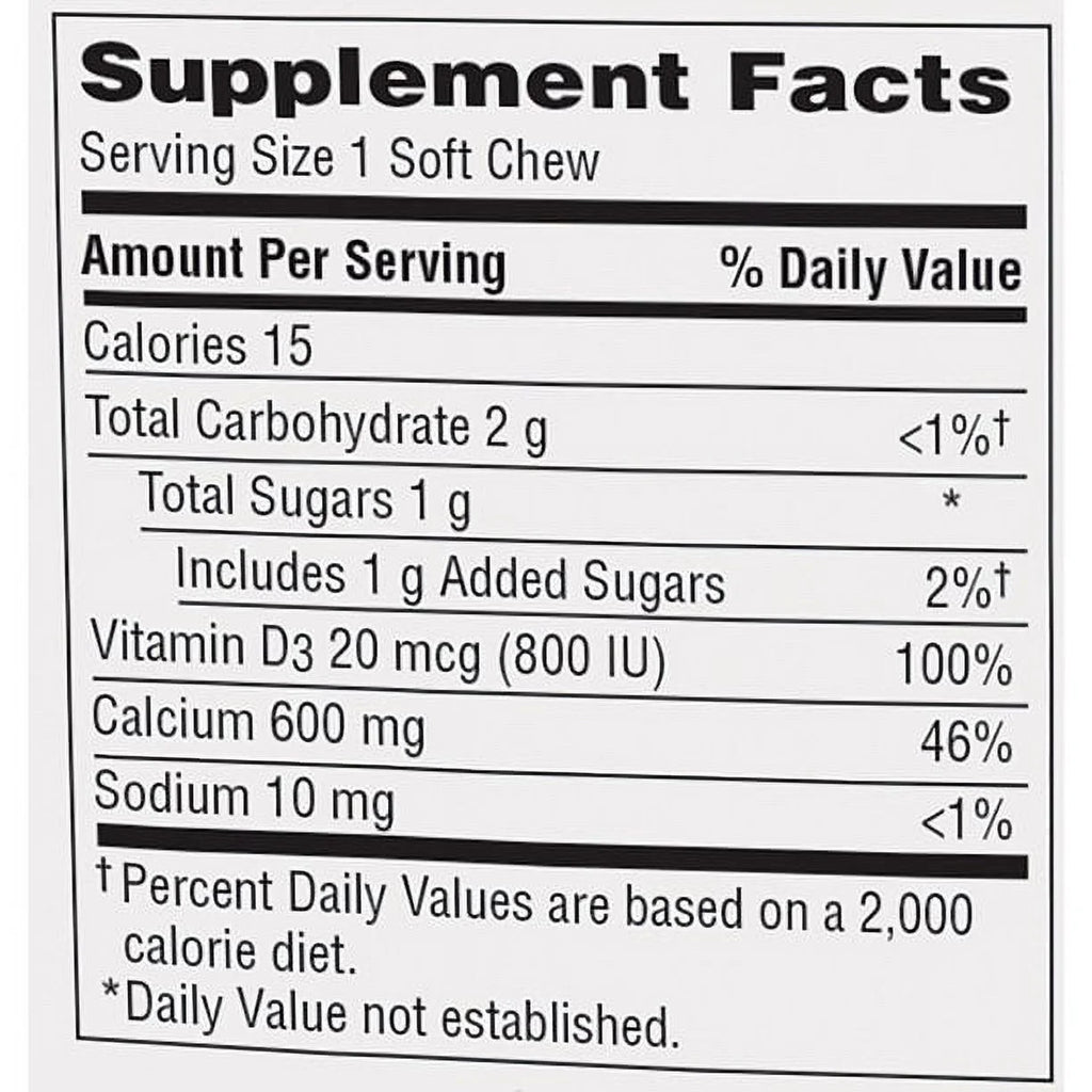 Caltrate Calcium & Vitamin D Soft Chews Chocolate Truffle, 60 Count Y939417