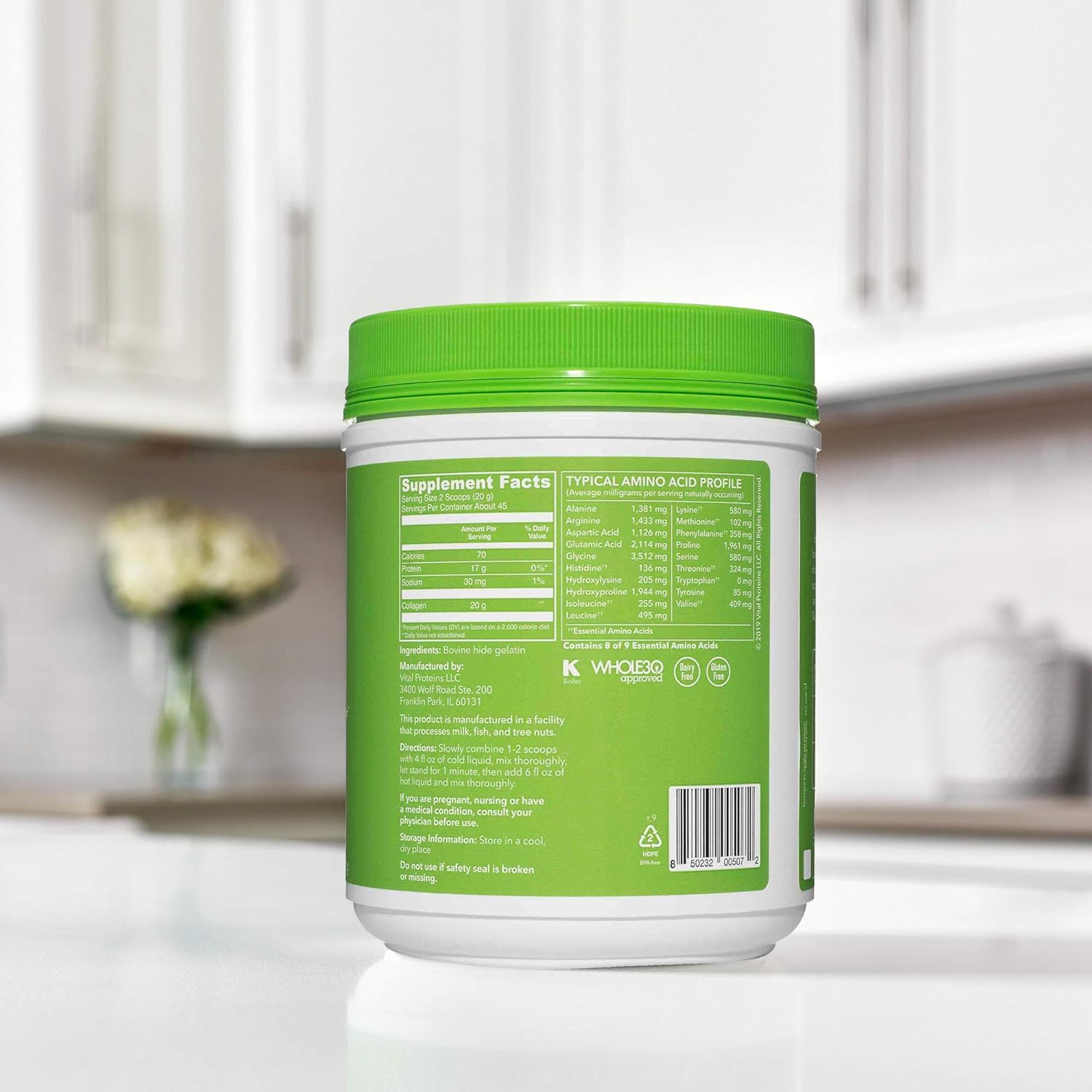 Vital Proteins Beef Gelatin Powder, Pasture-Raised, Grass-Fed, 32 oz H21028