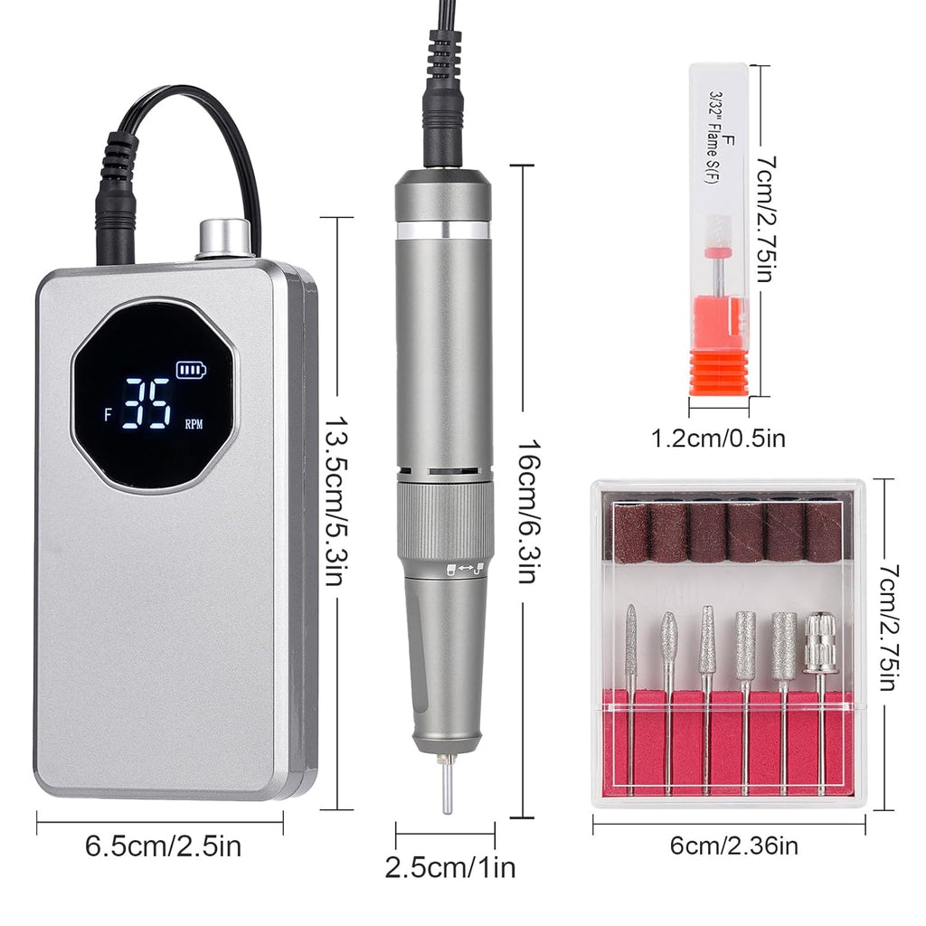 Rechargeable Electric Nail Drill for Acrylic Nails, Manicure & Pedicure V72970