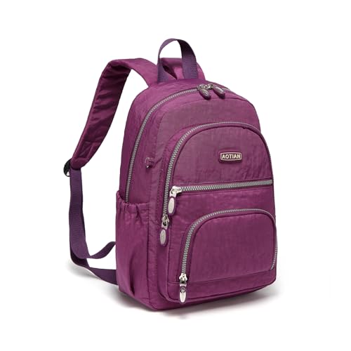 AOTIAN Mini Daypack with Anti-Theft Back Zipper Pocket, Durable Small Lightweight Backpack for Women Girls & Boys Hiking Travel Sports, Height 13 inches