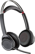 Plantronics - Voyager Focus UC (Poly) - Bluetooth Dual-Ear (Stereo) Headset with Boom Mic - USB-A Compatible with PC and/or Mac - Active Noise Canceling - Works with Teams (Certified), Zoom & more