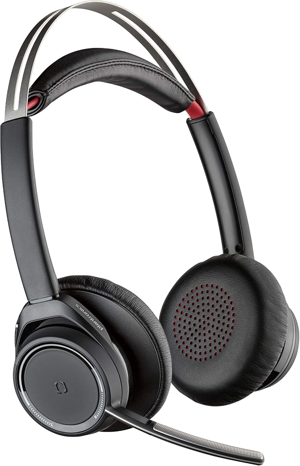 Plantronics - Voyager Focus UC (Poly) - Bluetooth Dual-Ear (Stereo) Headset with Boom Mic - USB-A Compatible with PC and/or Mac - Active Noise Canceling - Works with Teams (Certified), Zoom & more