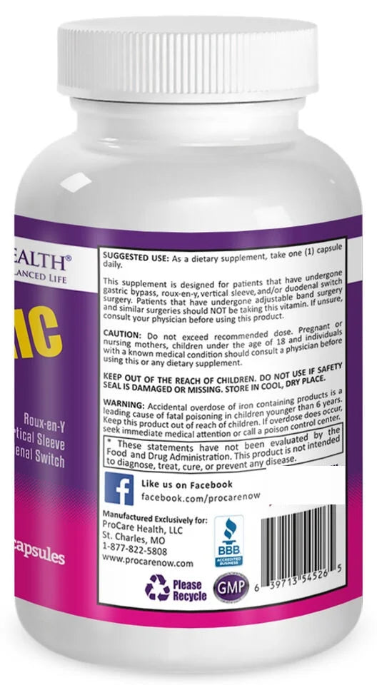 Bariatric Multivitamin Capsules 45mg, 30 Count W451734