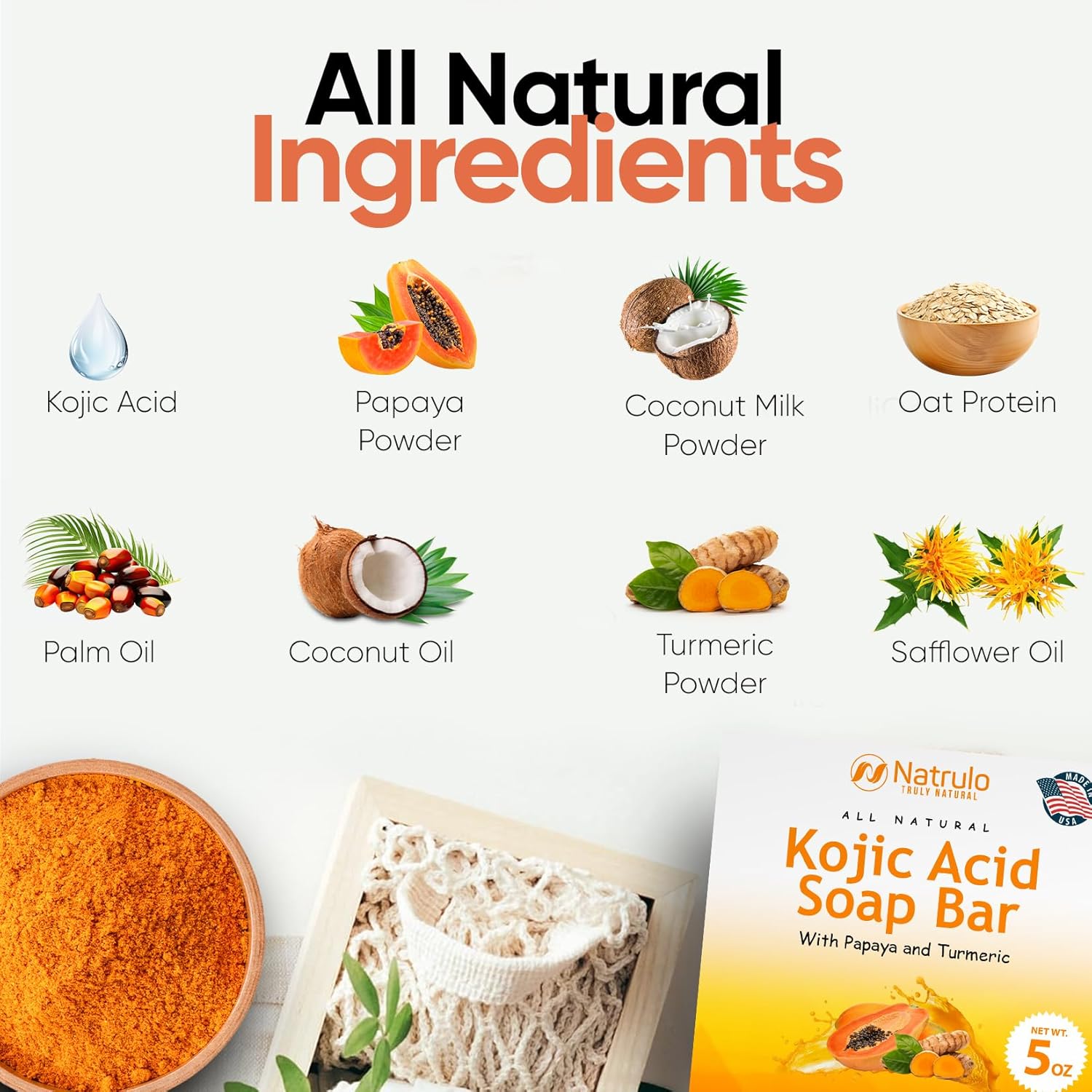 Kojic Acid Soap for Hyperpigmentation Skin Brightening Face and Body Wash V219453