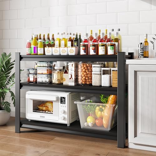 3-Tier Garage Shelving Heavy Duty, 48" W Metal Utility Rack, Black E7939