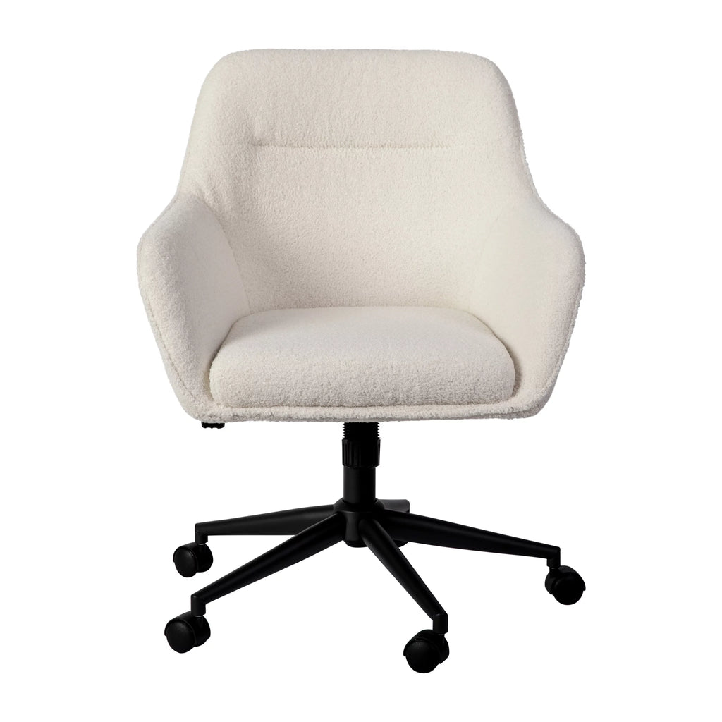 Martha Stewart Rayna Upholstered Office Chair, White/Oil Rubbed Bronze Q2991