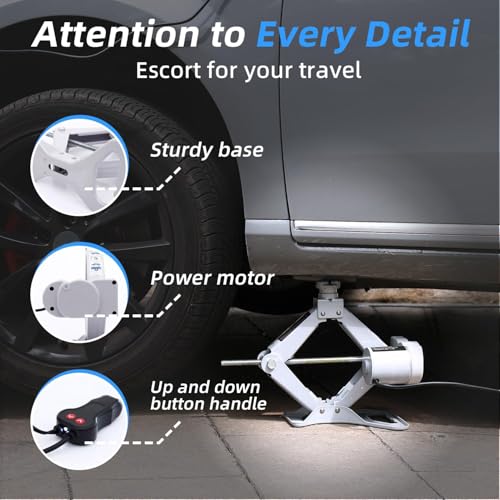 STANDTALL Electric Car Jack 3T 12V Scissor Floor Jack Set for Sedans and SUV Y29463