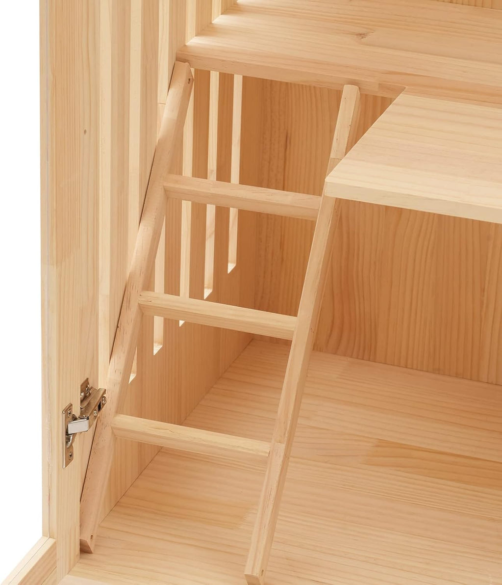 Wooden Cat Cage & Playpen with Wheels for Indoor Outdoor Use A383938