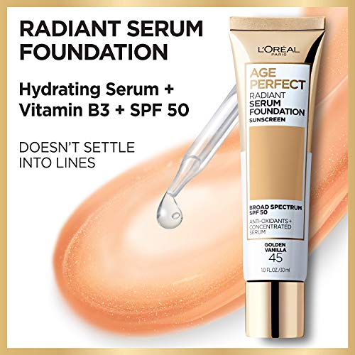 L'Oreal Paris Age Perfect Radiant Serum Foundation SPF 50, Honey Rose, 1 fl oz R425478