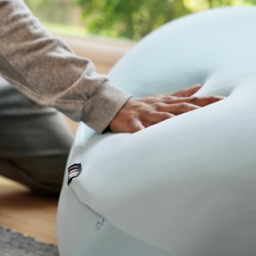 Moon Pod Bean Bag Chair - Large Modern Beanbag with Washable Stretch Cover, Light Gray J8137