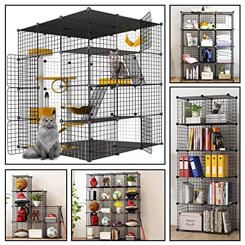 Large Cat Cage Indoor DIY Playpen Detachable Metal Wire Kennel Crate N19117