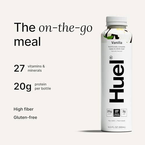 Huel Ready-to-Drink Chocolate Meal Replacement, 20g Protein, 16.9 Fl Oz (12 Pack) D52742