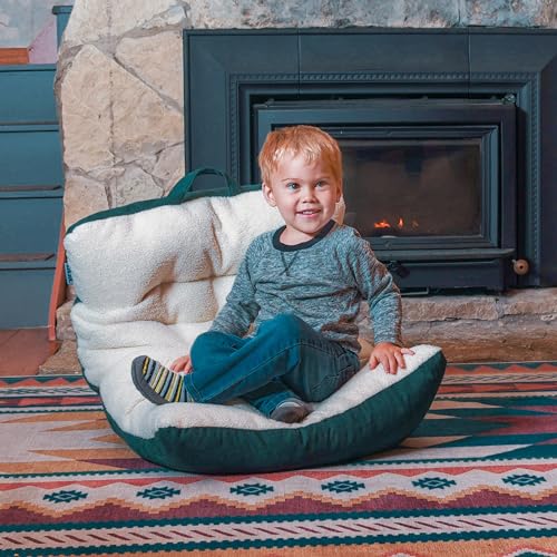 Big Joe Dorm Bean Bag Chair with Drink Holder, Black Smartmax, 3 ft Q1693