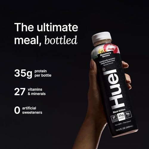 Huel Ready-to-Drink Chocolate Meal Replacement, 20g Protein, 16.9 Fl Oz (12 Pack) D52742