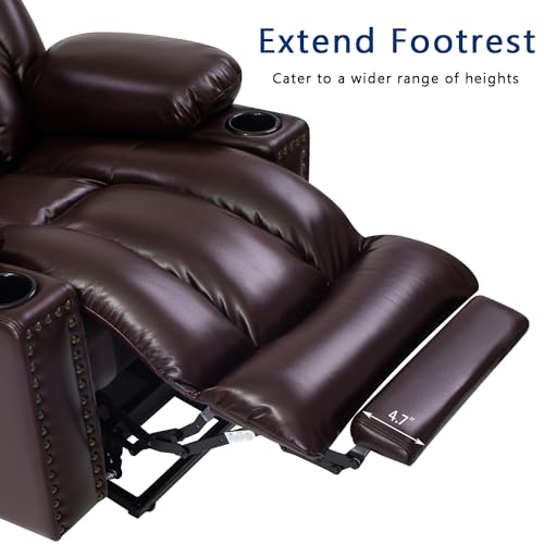 Large Power Lift Chair Recliner for Elderly with Heat and Massage, Dark Brown W500