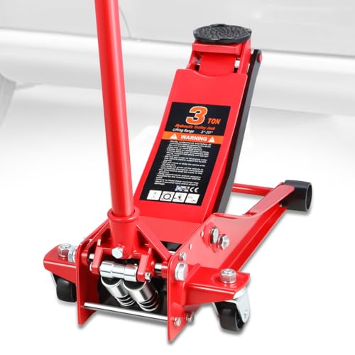 Auto Dynasty 4 Ton Low Profile Floor Jack, Heavy Duty Steel Hydraulic, Yellow B7990