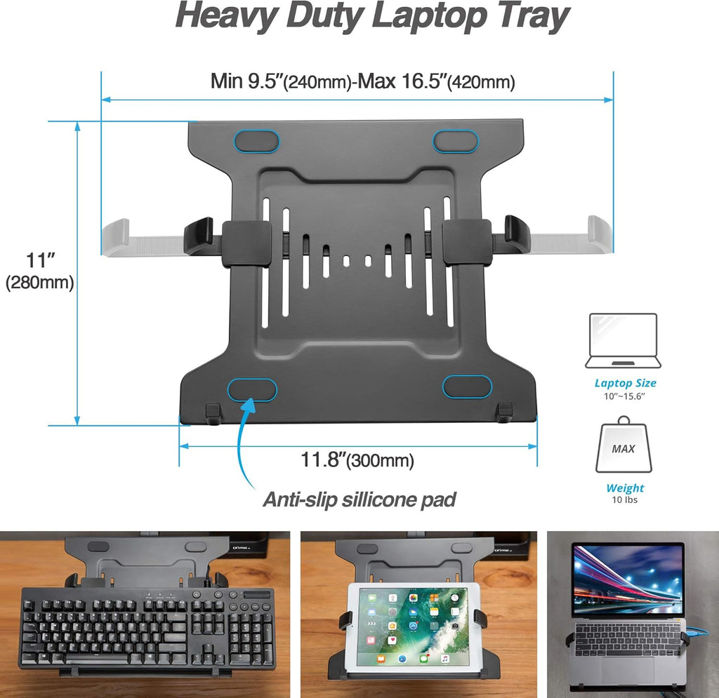AVLT Laptop and Monitor Arm - Dual Full Motion VESA Mount for 15.6" Notebook and 32" Monitor Z205