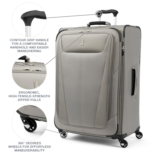 Travelpro Maxlite 5 Softside Expandable Carry-on Luggage with 4 Spinner Wheels, Slate Green Q476782
