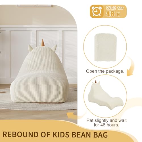 COMAX Unicorn Bean Bag Chair for Kids with Filler, Pink H562644