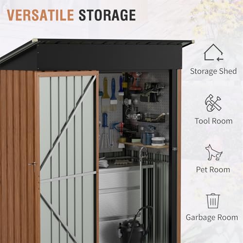 Outdoor Storage Shed 5x3 Ft Metal Steel with Lockable Door N4246