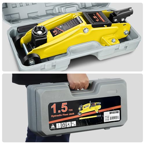 DNA MOTORING Floor Jack 3 Ton Low Profile Heavy Duty Hydraulic Car Jack, Black T11604