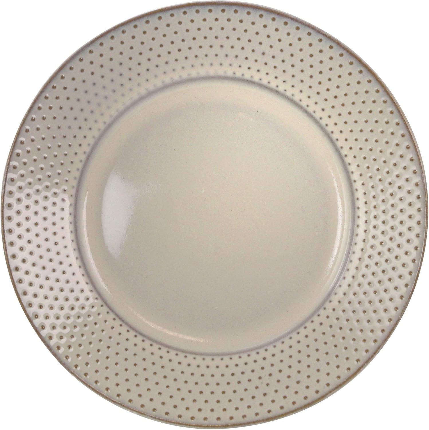 Elama Contemporary Round Embossed Stoneware Dinnerware Set, 16 Piece, White H295