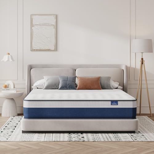 Vesgantti Twin Mattress 12 Inch Innerspring Hybrid with Memory Foam, Medium Firm J8200