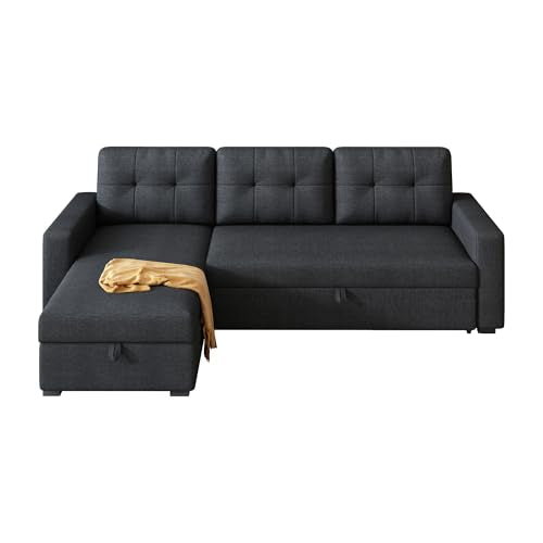 Ball & Cast L-Shape Reversible Sectional Sleeper Sofa Bed with Storage Chaise S803032