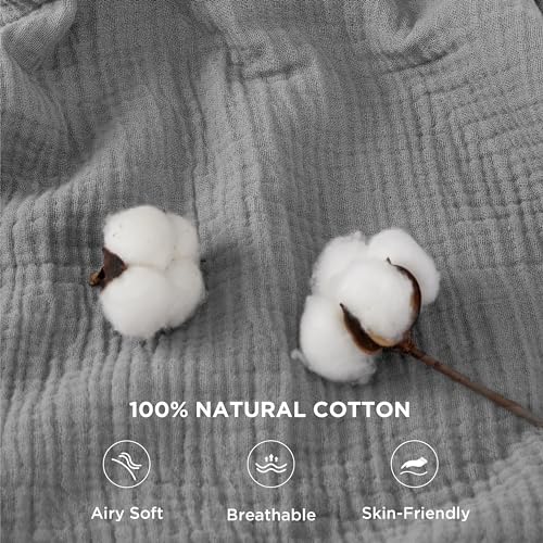 Bedsure 100% Cotton Muslin King Size Blanket, Breathable Lightweight, Beige, 108x90 Inches N1582