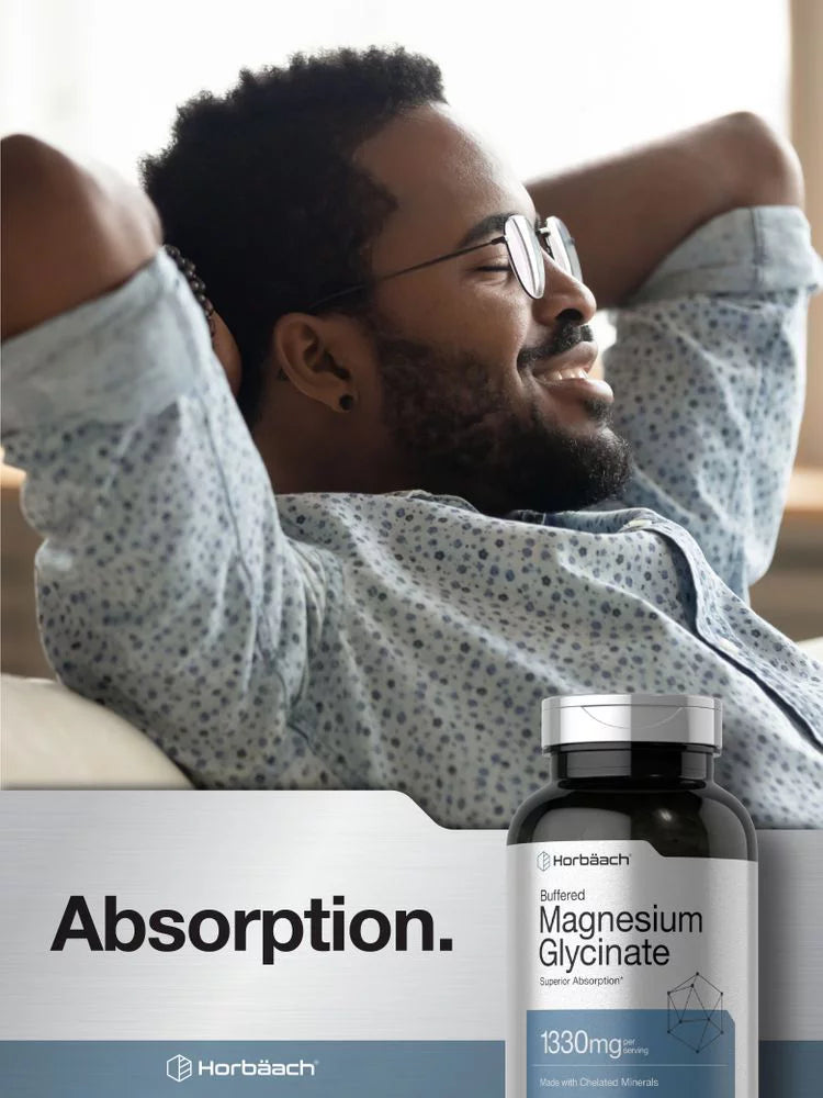 Magnesium Glycinate 1330mg, 250 Capsules by Horbaach L3848