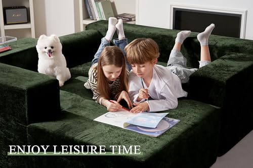 HABUTWAY 105" L-Shape Modular Sectional Sofa, Grey Velvet G848557