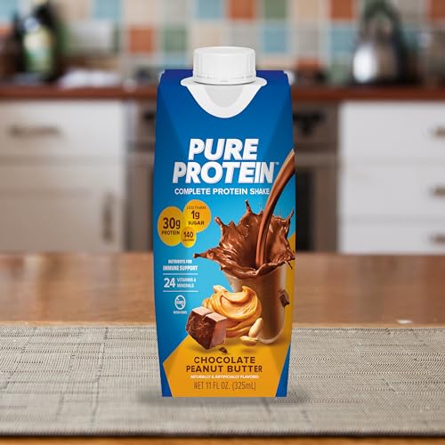 Pure Protein Strawberry Protein Shake, 30g Protein, 11oz, 12 Pack Y869