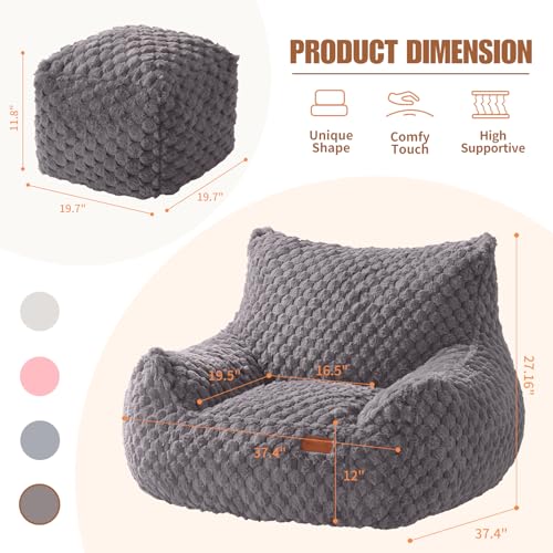 Big Bean Bag Chair for Adults with Foot Rest, Indoor Lounge Sofa P643