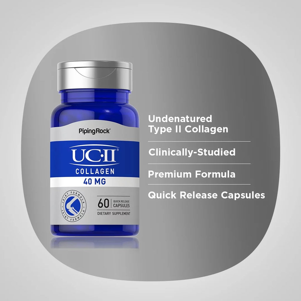 UC-II Collagen 40 mg 60 Capsules Joint Formula by Piping Rock Z396910