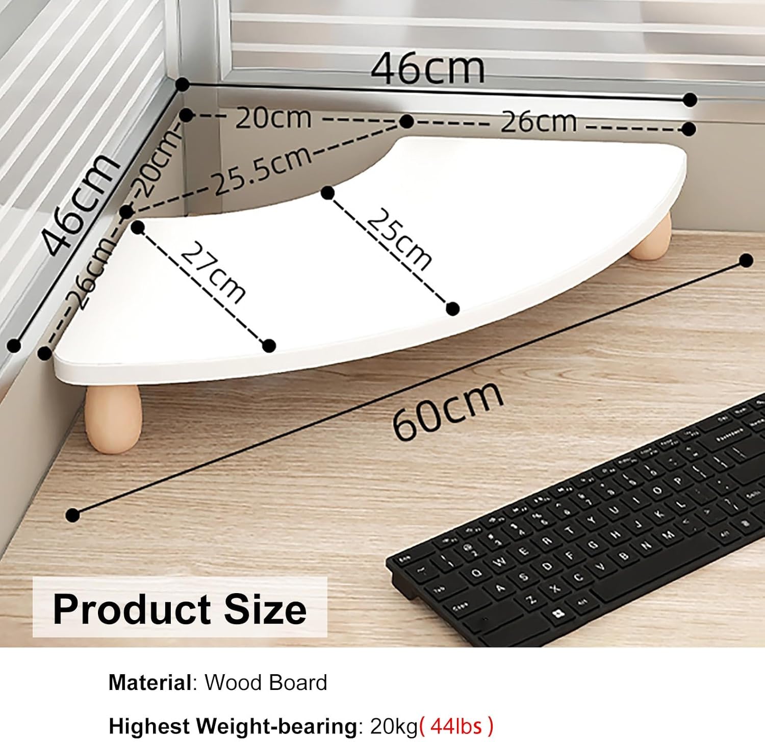 Corner Monitor Stand Wood Desk Organizer for TV and Computer H420