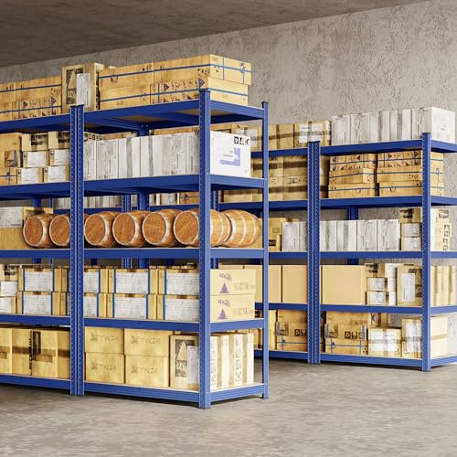Yaheetech 5-Tier Heavy Duty Garage Shelving Unit, Adjustable Metal Storage Rack, Blue J339478