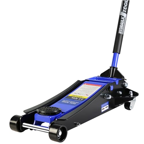 Pvillez Floor Jack, Heavy Duty Hydraulic Low Profile Steel Racing Jack, 2 Ton Capacity Blue H10635