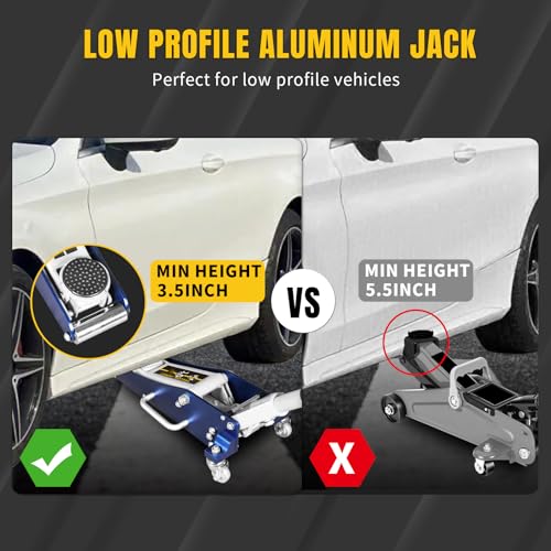 YELLOW JACKET 2.5 Ton Trolley Jack with Carrying Case, 5500 lb Capacity N593266
