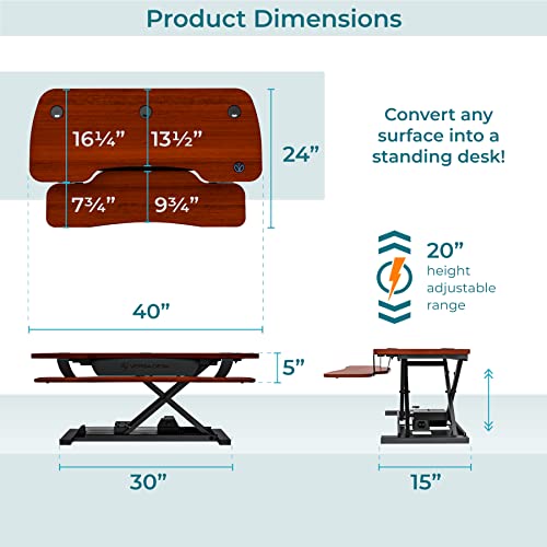 VERSADESK PowerPro™ 36 Inch Electric Standing Desk Converter, Black H627