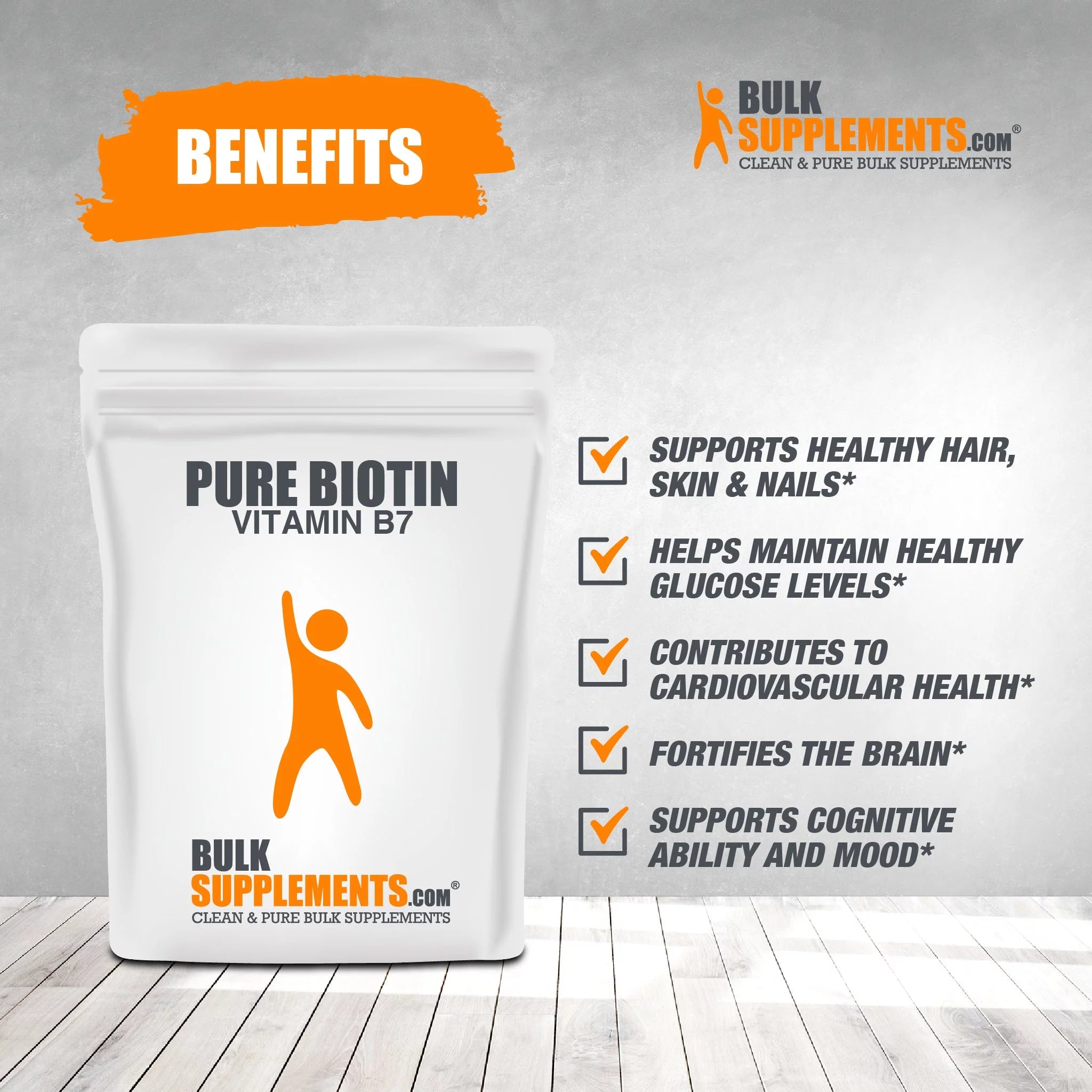 BulkSupplements.com Pure Biotin (Vitamin B7) 100 Grams A666