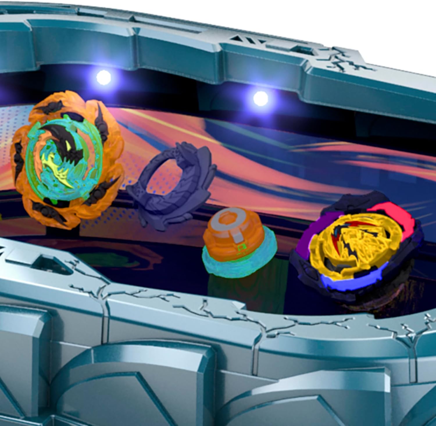 BEYBLADE Burst QuadStrike Light Ignite Battle Set Stadium with 2 Tops and 2 Launchers H83919