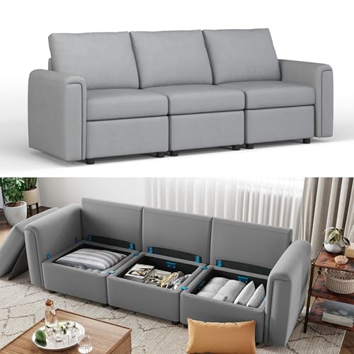 LINSY HOME Modular U Shaped Sectional Sofa with Storage, Blue M8981