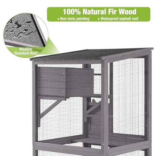 GUTINNEEN Cat House Outdoor Cage Cat Enclosure on Wheels with Resting Box X561
