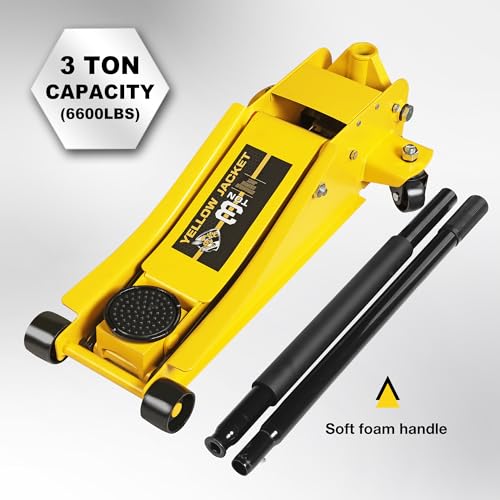 YELLOW JACKET 2.5 Ton Trolley Jack with Carrying Case, 5500 lb Capacity N593266