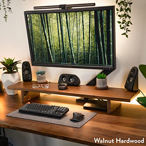 Dark Bamboo Wood Monitor Stand Riser for Desk I980272