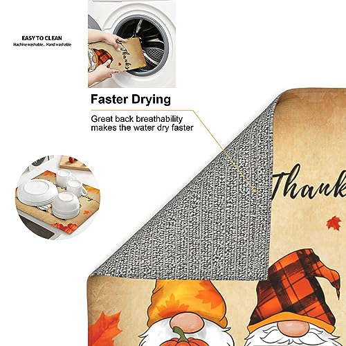 Marble White Dish Drying Mat for Kitchen Counter, Grey Marble, 16x18 inch J113589