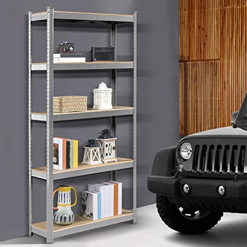 Yaheetech 5-Tier Heavy Duty Garage Shelving Unit, Adjustable Metal Storage Rack, Blue J339478