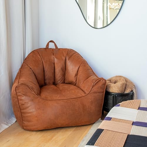 Big Joe Dorm Bean Bag Chair with Drink Holder, Black Smartmax, 3 ft Q1693