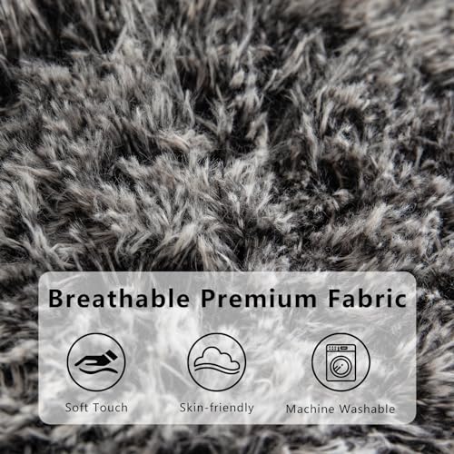 BYBYME Giant Faux Fur Bean Bag Chair for Adults with Filler T1937