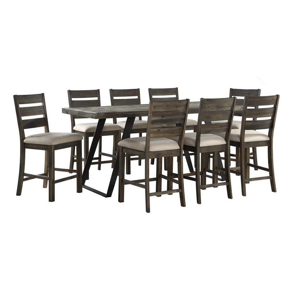 Pemberly Row Aspen Court Wood Herringbone Counter Height Dining Table Q9177